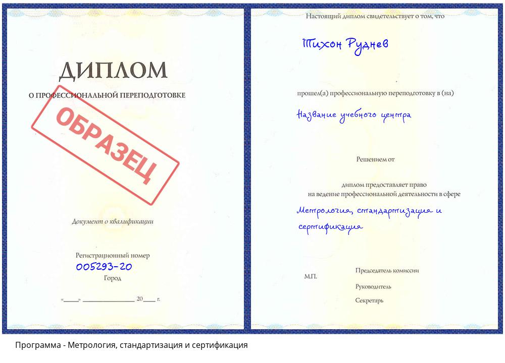 Метрология, стандартизация и сертификация Хабаровск